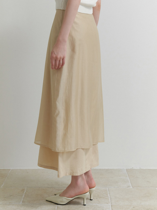 Deary layered skirt (beige)