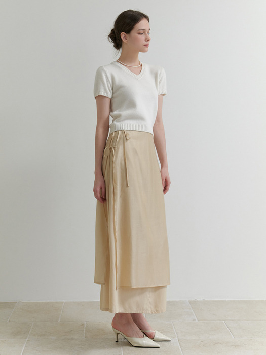 Deary layered skirt (beige)