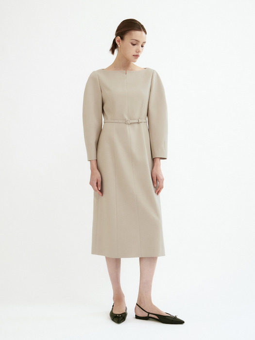 OLWEN BOAT NECK DRESS (2colors)