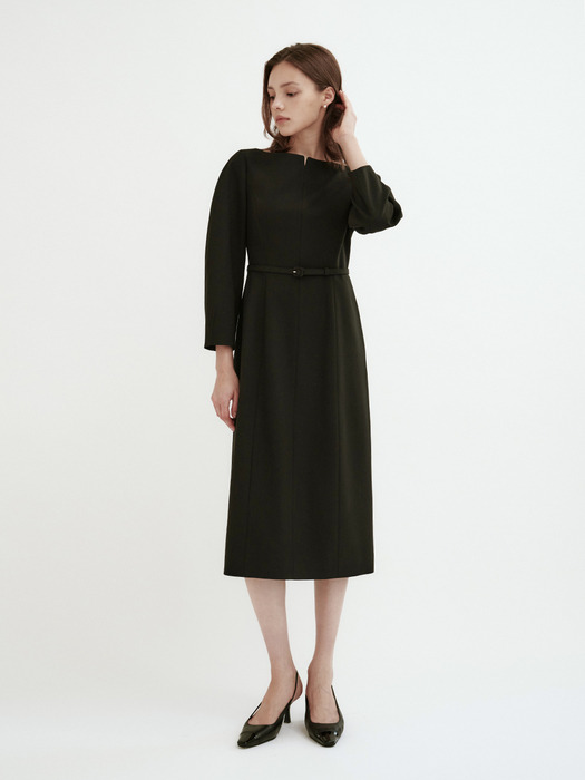 OLWEN BOAT NECK DRESS (2colors)