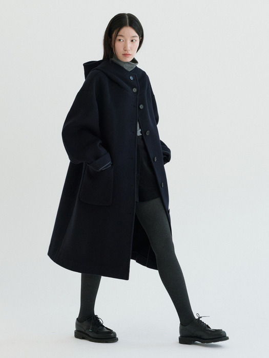 Hood Coat-Navy