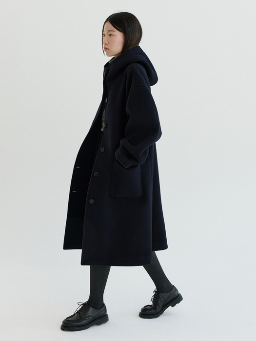 Hood Coat-Navy