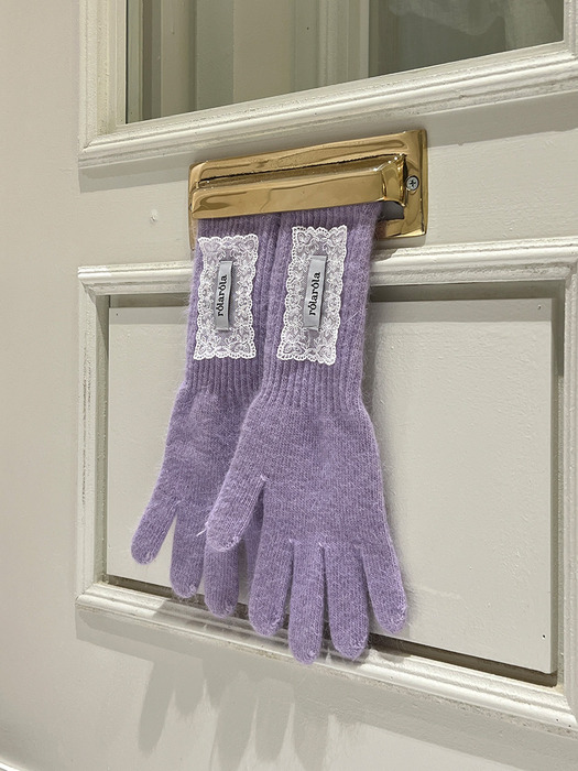 LACE LABEL ANGORA GLOVES LAVENDER