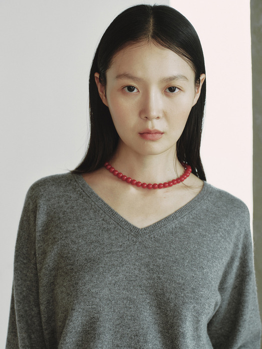 CASHMERE 30 V-NECK KNIT_GREY