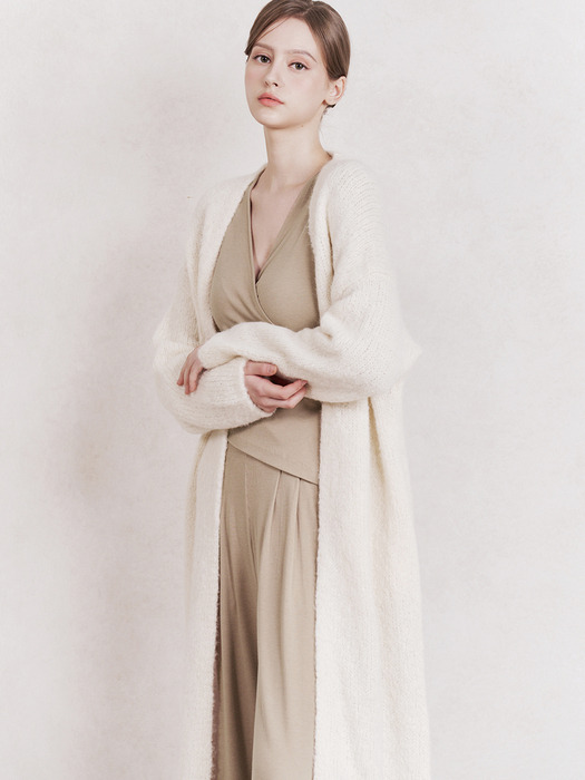 Lumi Alpaca Long Cardigan (Ivory)