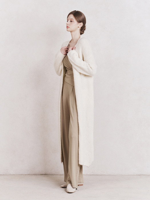 Lumi Alpaca Long Cardigan (Ivory)