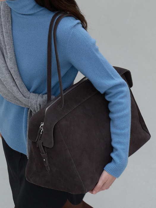 [2차 재입고]SUEDE LEATHER LARGE TOTE BAG, SUEDE BROWN