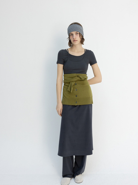 Layered pants (dark gray / brown / black)