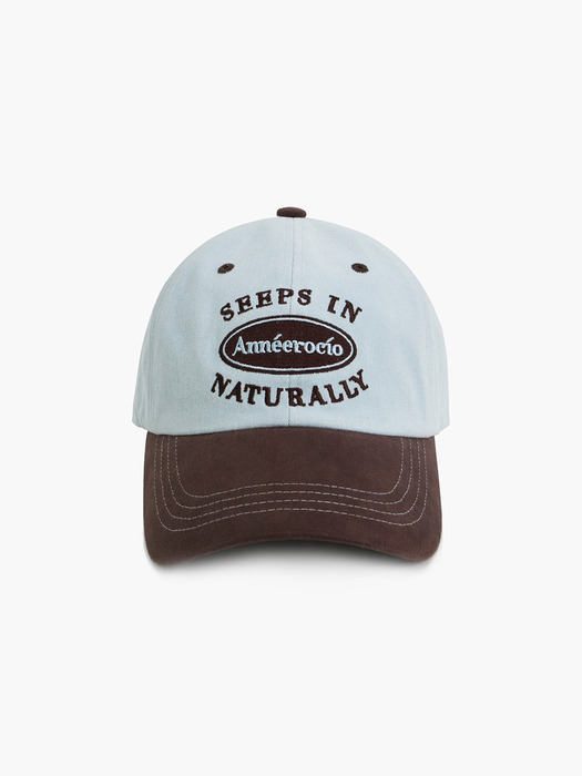 Slogan Logo Ball Cap - Sky Brown