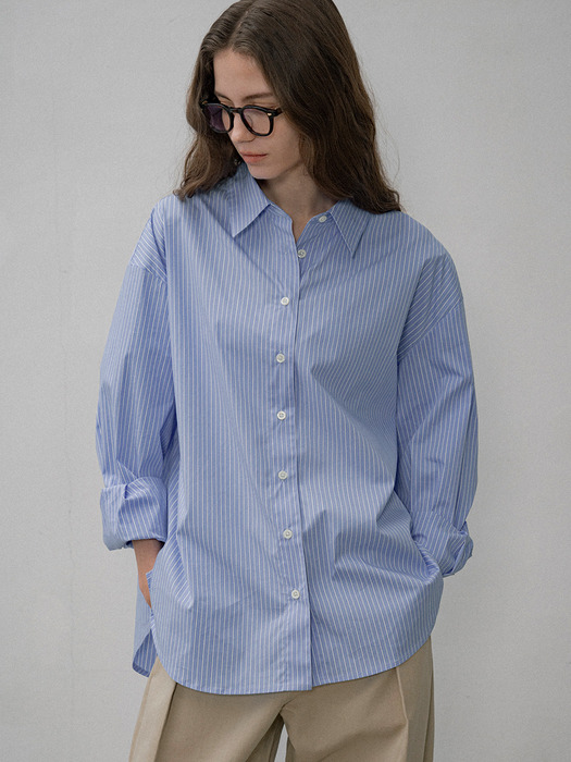 SITP5187 오버 핏 멀티 ST 셔츠_Light blue