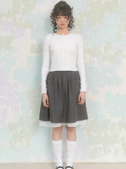 나이엔]Big Pocket Midi Skirt