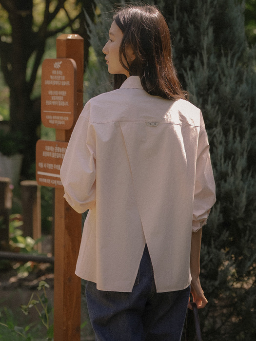Backslit detail soft cotton shirt_4color