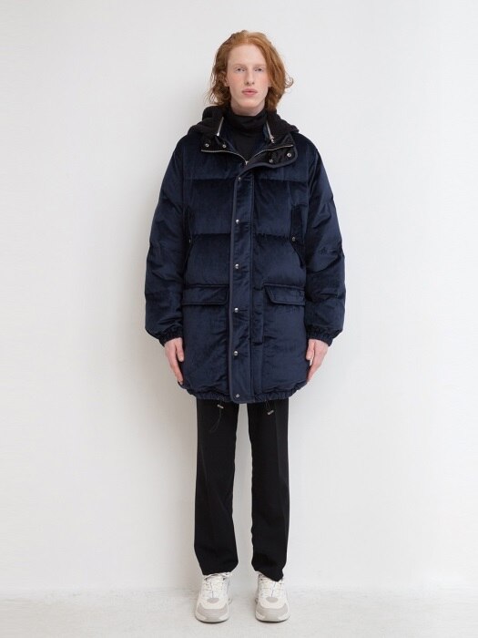 Velvet Down Jacket - Navy