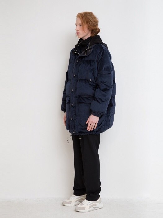 Velvet Down Jacket - Navy