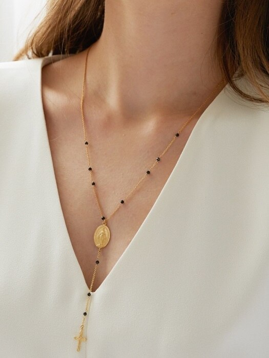 MARIA BEAD LINE LAYERED NECKLACE