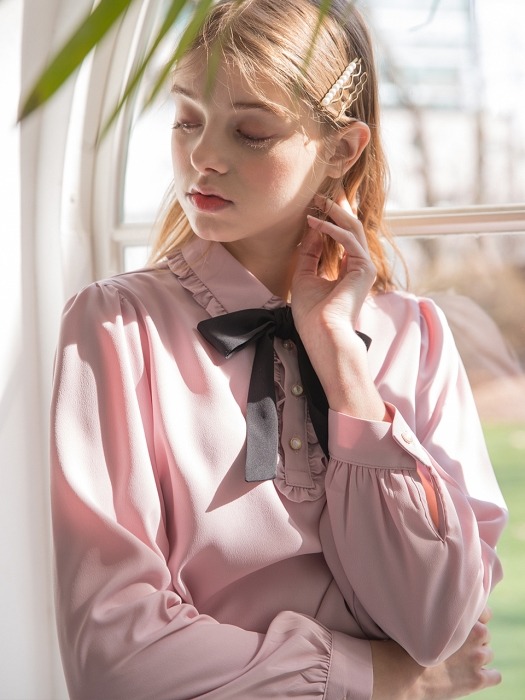 Spring Frill Blouse Pink