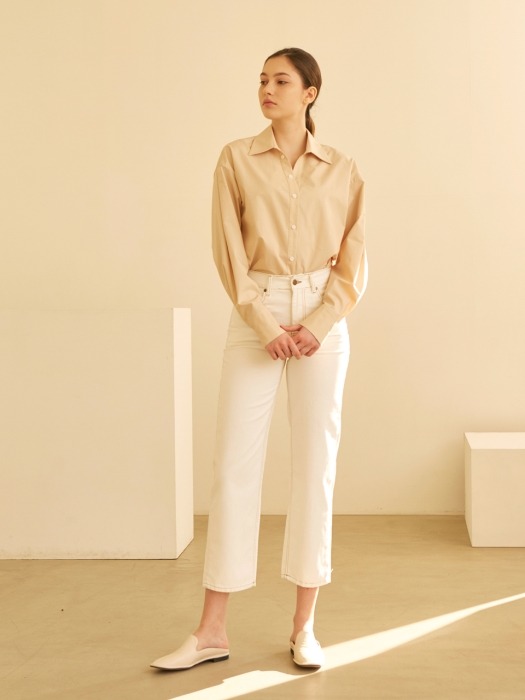 19SS 003 SEMI WIDE JEAN IVORY