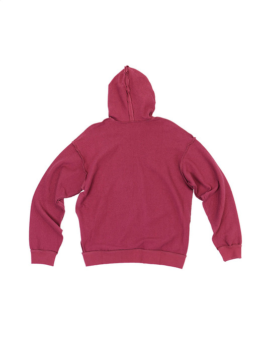 Burgundy Handle With Care Inside-Out Hoodie (Genderless)