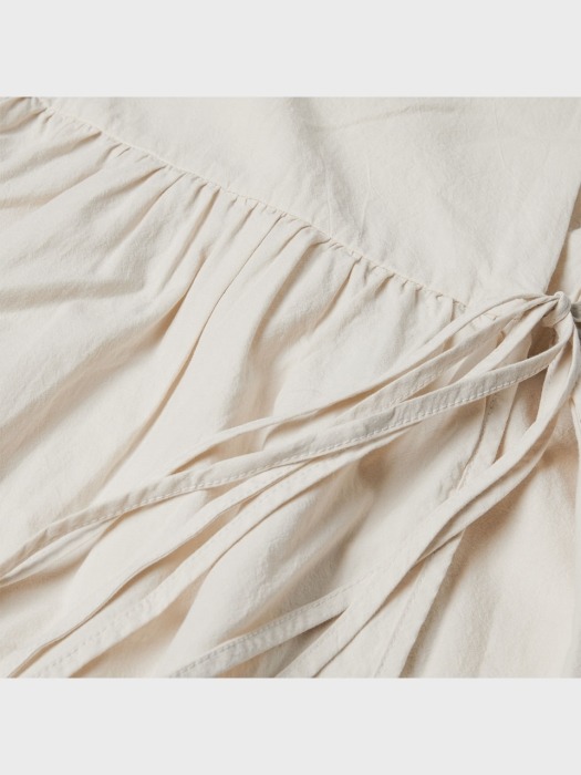 L19SS Cotton Wrap Dress (4 sl) #Ivory