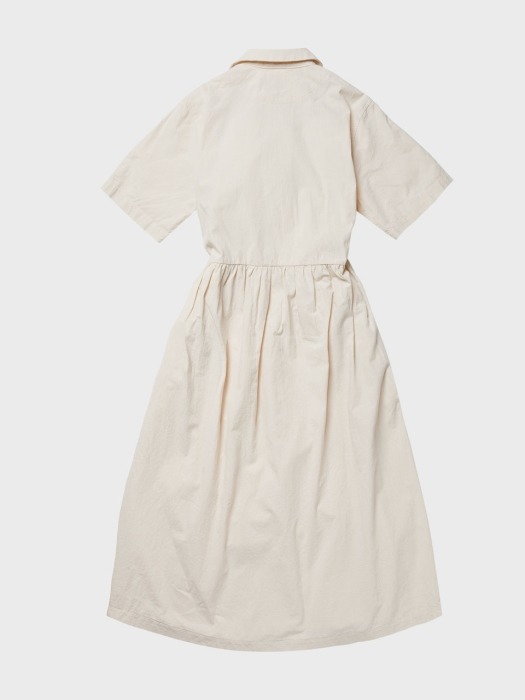 L19SS Cotton Wrap Dress (4 sl) #Ivory