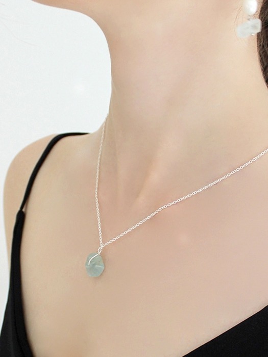 Emerald stone necklace [Silver925]