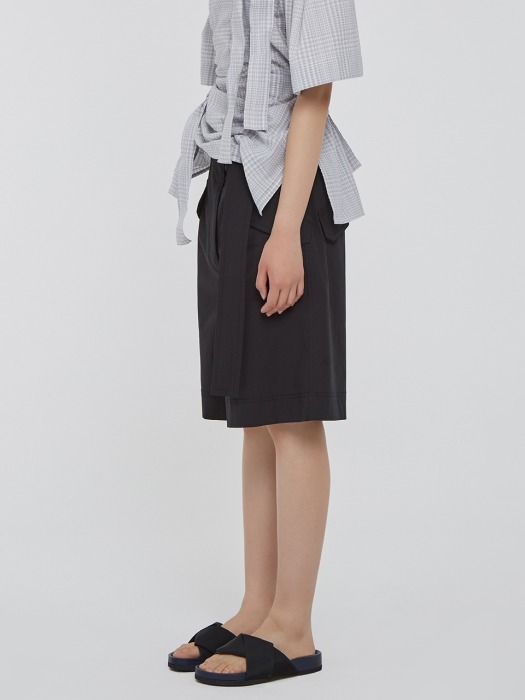 Belted High-Rise Utility Shorts