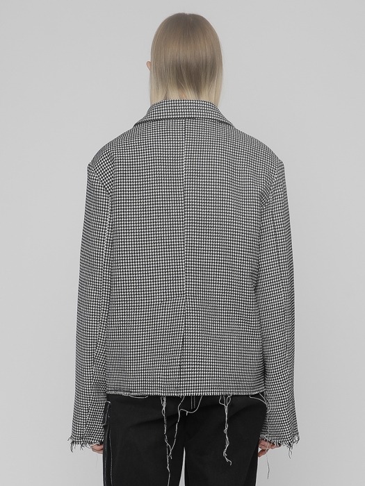 [UNISEX]R HOUNDSTOOTH CHECK JACKET