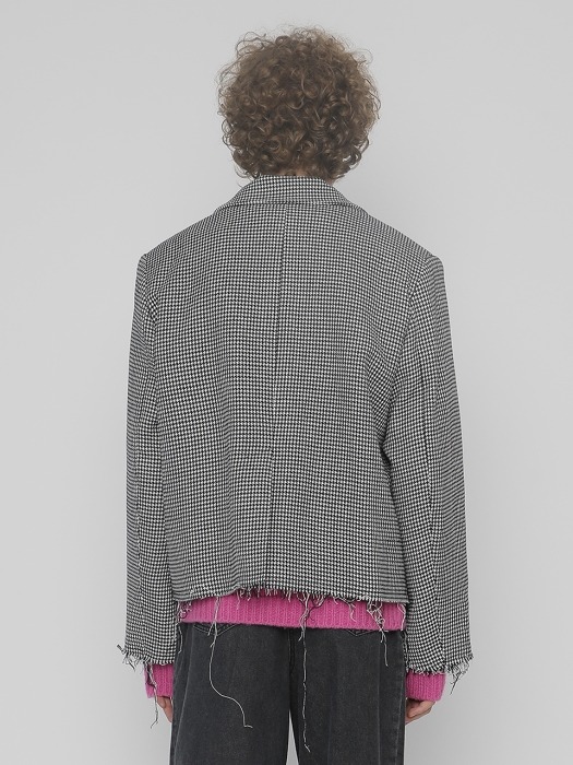 [UNISEX]R HOUNDSTOOTH CHECK JACKET