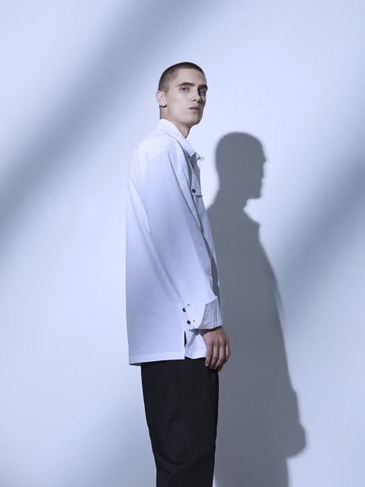 2-way Zipper Shirt Point Shirt WHITE