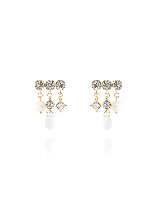 Triple Color Stone ``drop`` Earrings