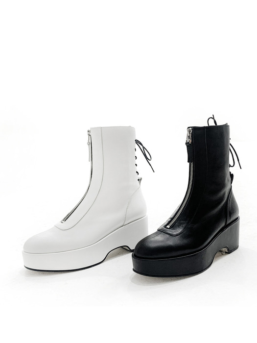 Platform Zip Boots BLK