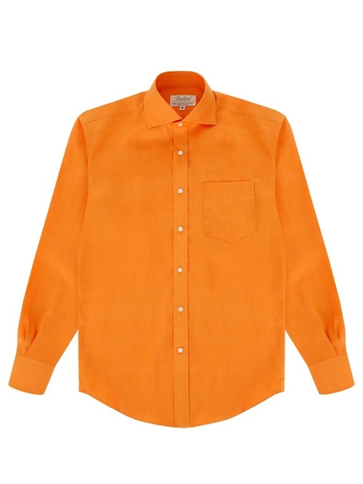 Linen Spread Collar shirt (Orange)