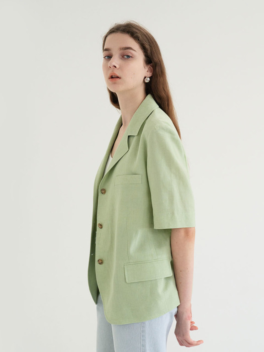 20 SUMMER_Apple Green Short Sleeve Blazer