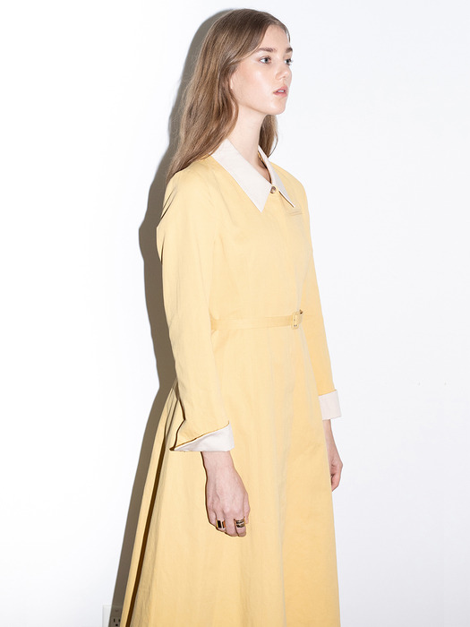 [20SS]SANTA MONICA a line classic shirt dress (Honey yellow)