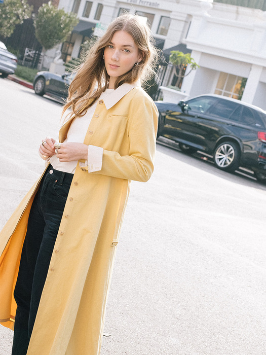 [20SS]SANTA MONICA a line classic shirt dress (Honey yellow)