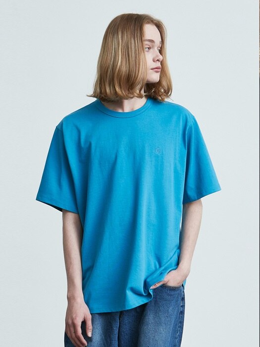 16color premium cotton t-shirt (blue)