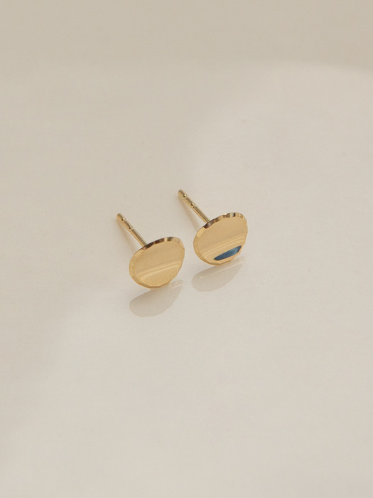 14k gold round button earrings (14K 골드)