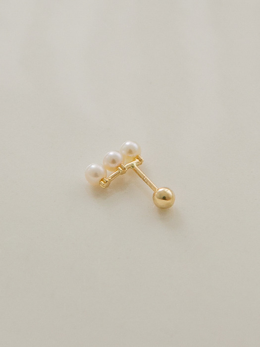 14k gold 3 layered pearl piercing (14K 골드)