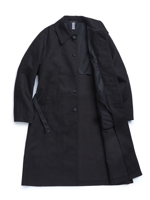 BELTED SINGLE COAT / BLACK