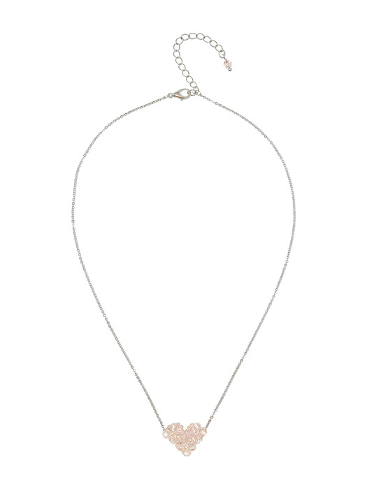 Heart Beads Necklace (Baby Pink)