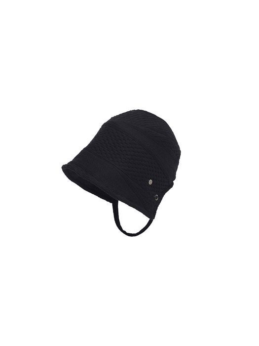 Jane bonnet & snap button strap - Black