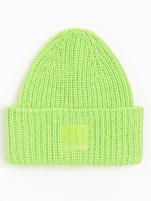 Lime knit hat_B206AIH001GN