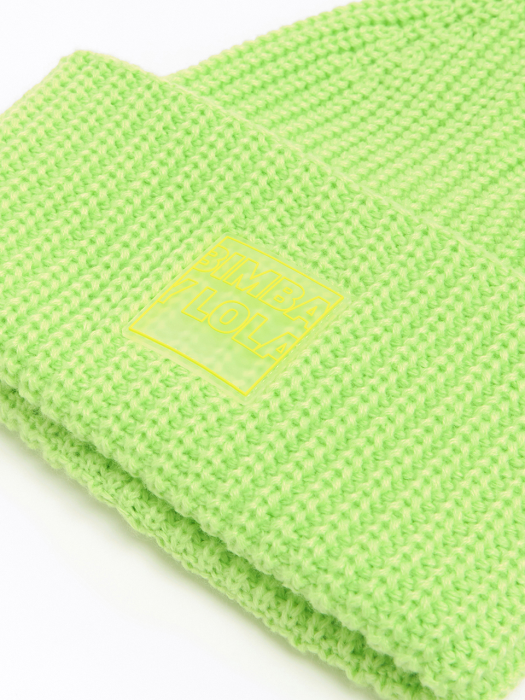 Lime knit hat_B206AIH001GN