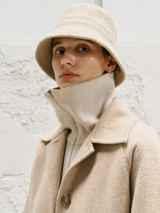 HANDMADE WOOL BELTED COAT - BEIGE