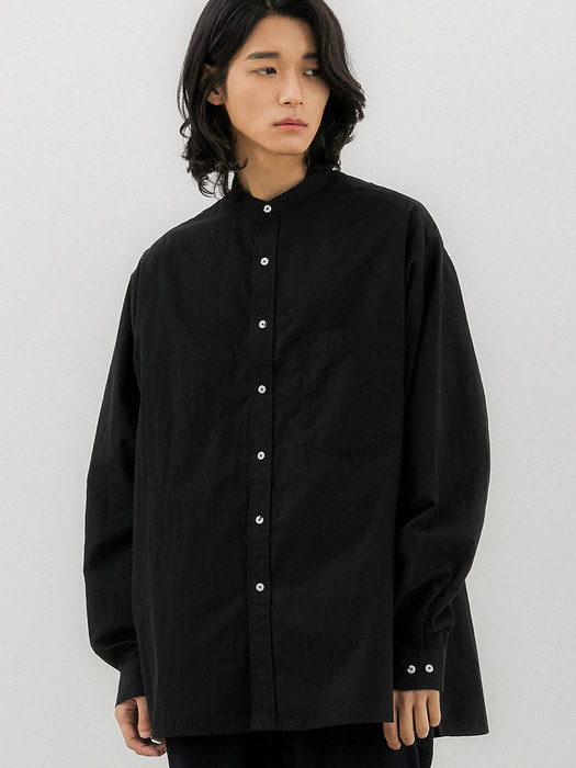 BIGBOY STAND COLLAR SHIRTS BLACK