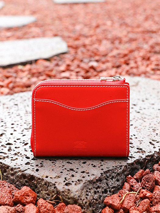 Darak zipper Card Wallet Red