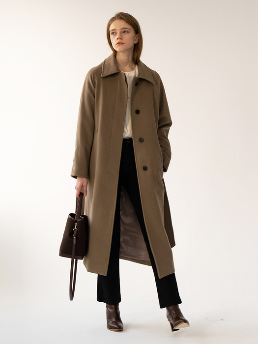 [FW20 ESSENTIAL] 캐시미어 Cashmere Single Coat Wood-brown