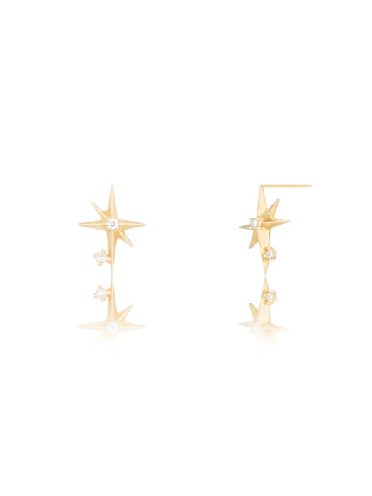 14k Gold Shooting Star CZ Earrings (14k Gold).17