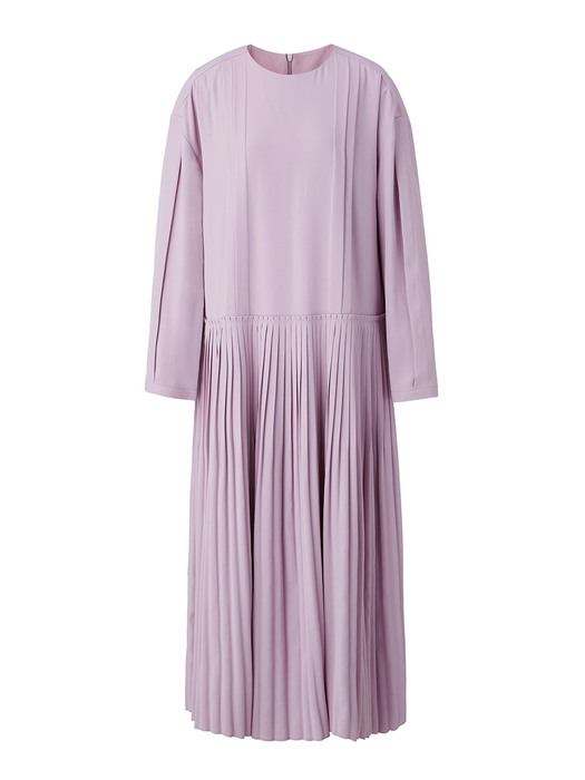 Maxi pleated one-piece - Lilac