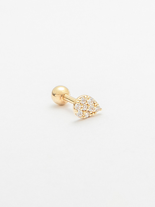 14k gold CZ mini waterdrop piercing (14k 골드)(바두께1mm)